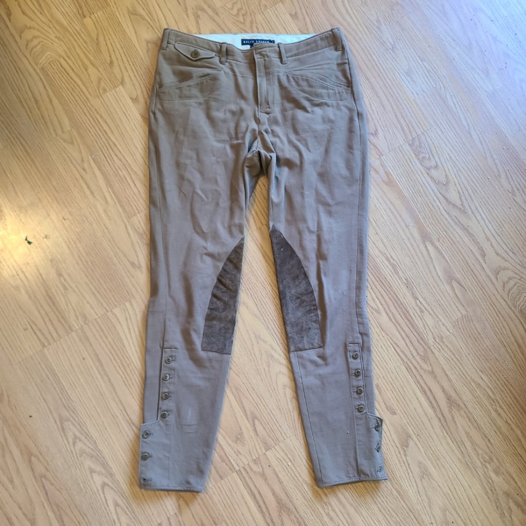Ralph Lauren Camel Riding Pants With Gorgeous Button Accents